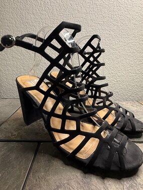 Brash Cage block heels